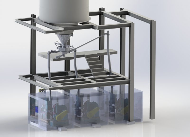 silo de bicarbonate pour le traitement des fumées d'incinération en modélisation 3D